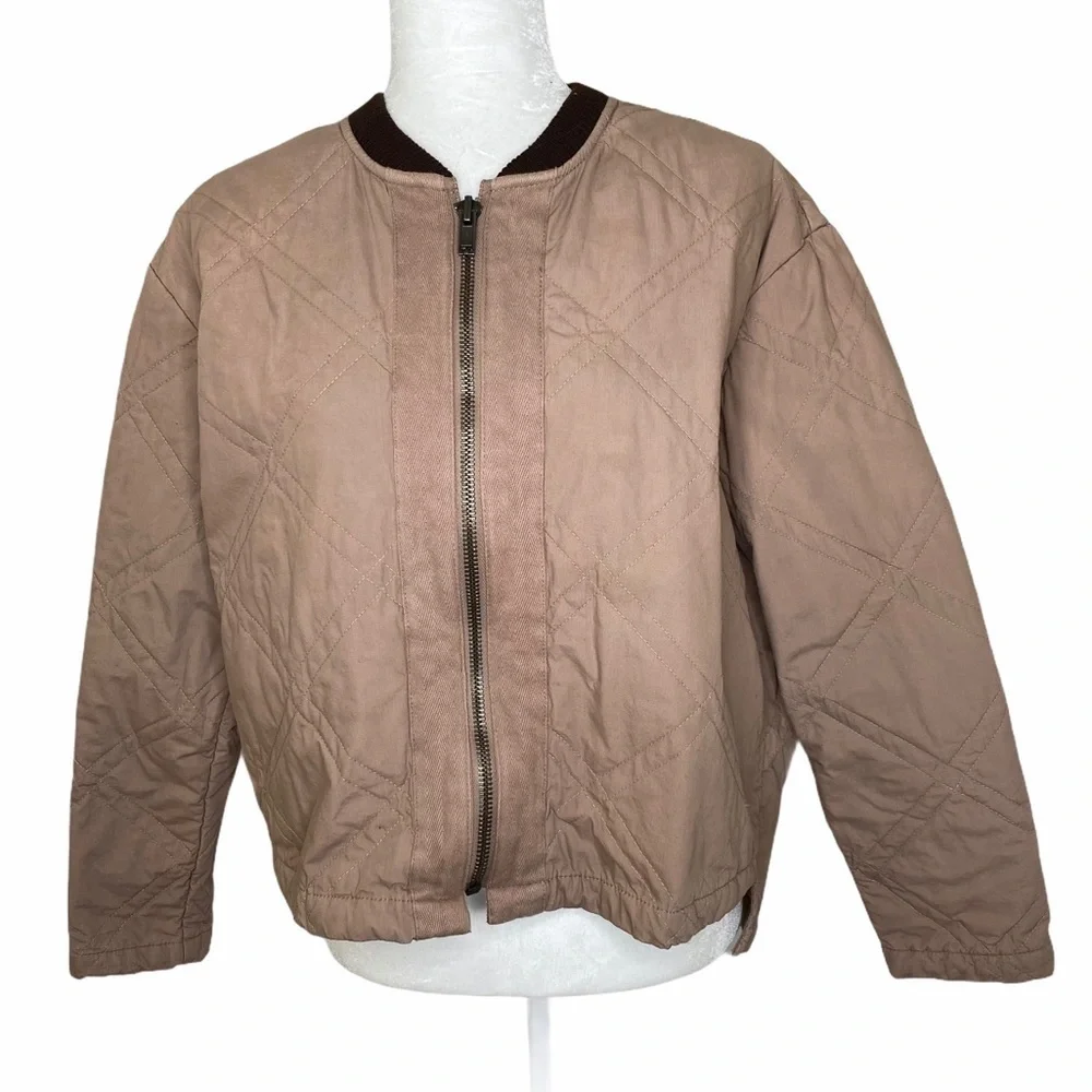 FREE PEOPLE Linear Quilted Bomber Jacket XS